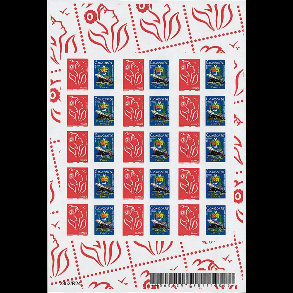 CO-RET29F : 2006 - Feuillet 15 TPP France "Concorde 30 ans 1er vol Paris-Caracas"