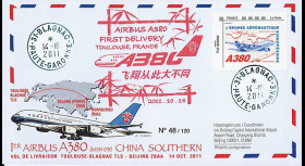 A380-151 : 2011 - FFC (Pli) Toulouse-Pékin "Livraison du 1er A380 China Southern Airlines"