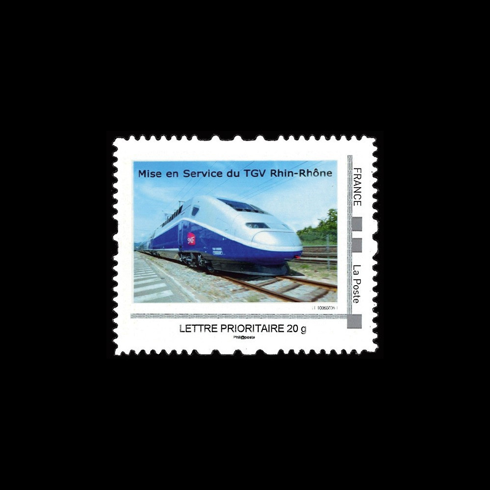 TGV11-2N : 2011 - 1 valeur Timbre-poste Personnalisé (TPP) "Mise en Service TGV Rhin-Rhône"