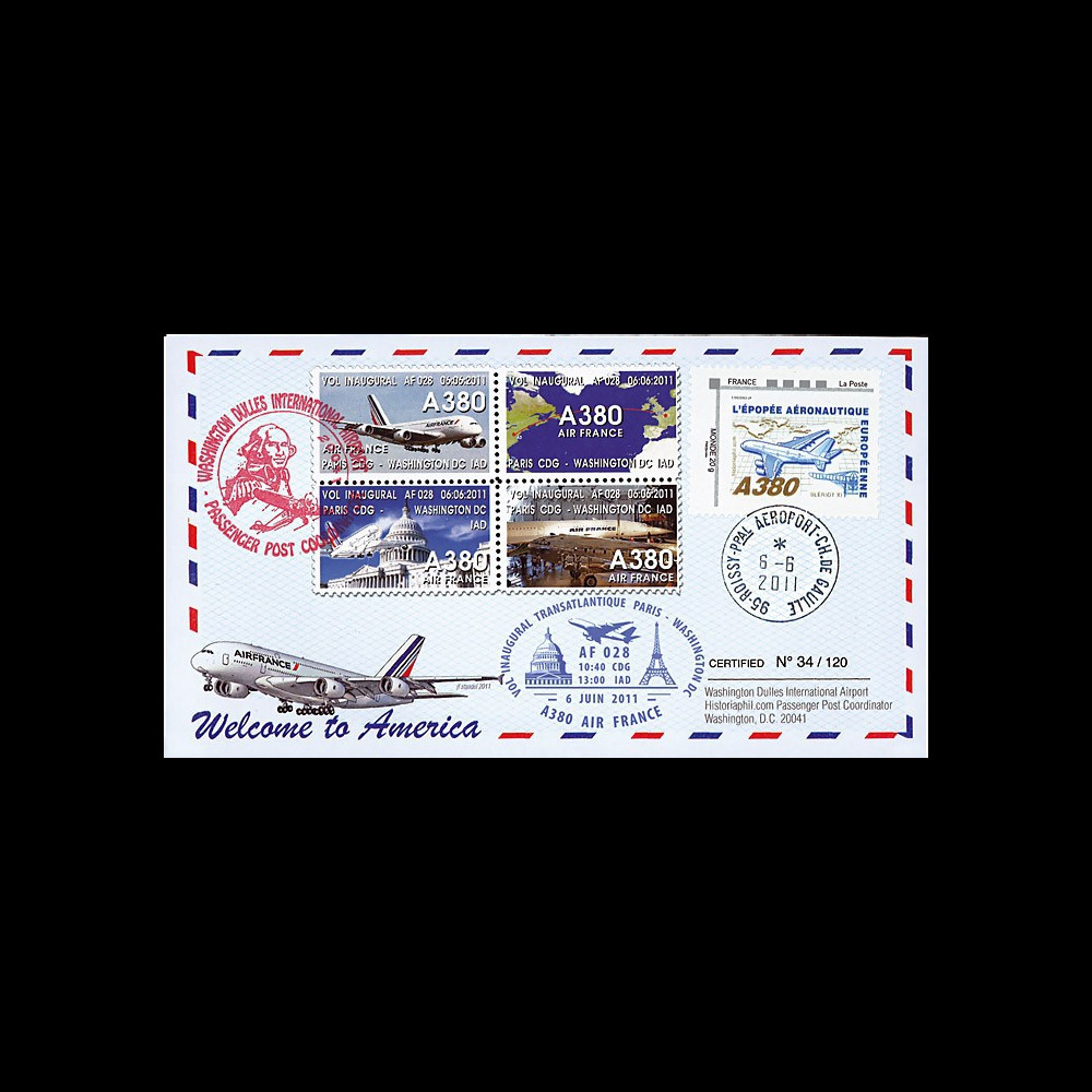 A380-133 : 2011 - FFC "Airbus A380 Air France - 1er Vol AF 028 Paris-Washington"