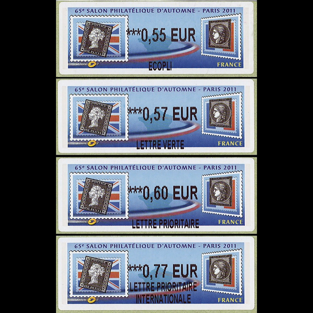 LISA11S1-4 : 2011 - Série 4 LISA "65e Salon Philatélique d'Automne - Black Penny & Cérès"