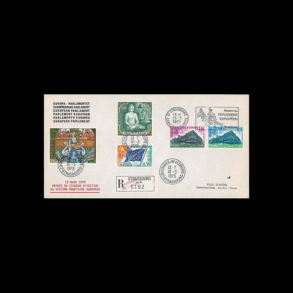 ECU2b : 1979 - Env. RECOMMANDEE "Entrée en vigueur du Système Monétaire Européen" ECU2b : 1979 - Env. RECOMMANDEE "Entrée en vigueur du Système Monétaire Européen"
