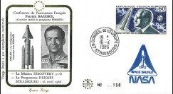 BAUD1 : 1986 FDC "Patrick BAUDRY au Parlement européen / Mission Discovery 51G"
