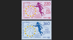 YT100-101 : 1949-1988 - Conseil de l'Europe "1ers timbres de service en ECU - 40 ans du CE"