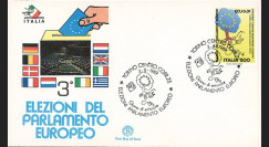 PE189ECU : 1989 - FDC Italie PJ du 1er TP en ECU "3e élections au suffrage universel au PE"