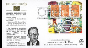 PE364 : 1994 - FDC Session du PE "M. Santer recommande 11 pays pour lancer l'euro"