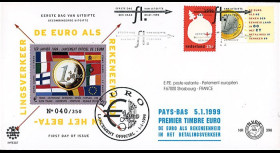 PE387 : 5.01.1999 - FDC Pays-Bas "1er Jour des 1ers timbres en Euro" - La Haye