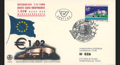 PE390 : 7.05.1999 - FDC Autriche "1er Jour du 1er timbre en Euro" - Wien