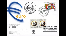 PE388 : 15.03.1999 - FDC Portugal "1er Jour du 1er timbre en Euro" - Lisbonne