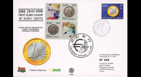 PE391 : 29.04.1999 - FDC Irlande "1er Jour du 1er timbre en Euro" - Dublin