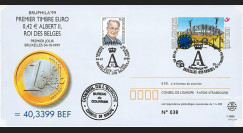 PE399 : 4.10.1999 - Entier postal Belgique "1er Jour du 1er timbre en Euro" - Bruxelles