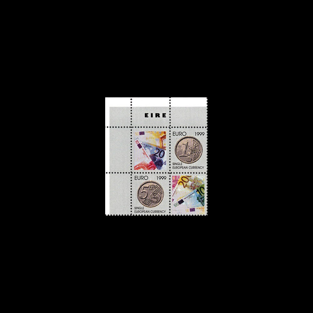 PE391V4D : 1999 - Bloc de 4 vignettes dentelées "EURO Irlande