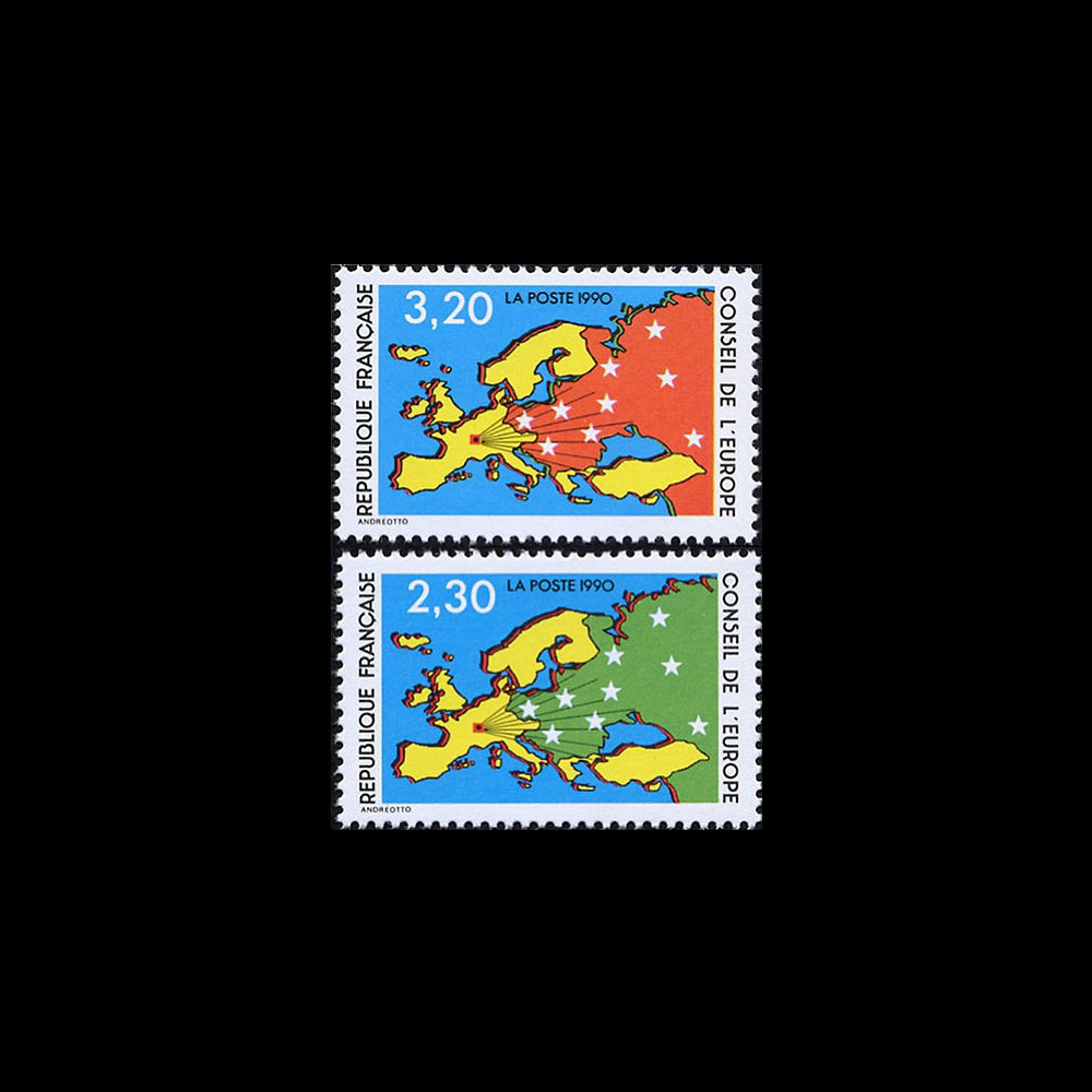 CE41-NF (Y&T 104/105) : 1990 - TP de service du Conseil de l'Europe