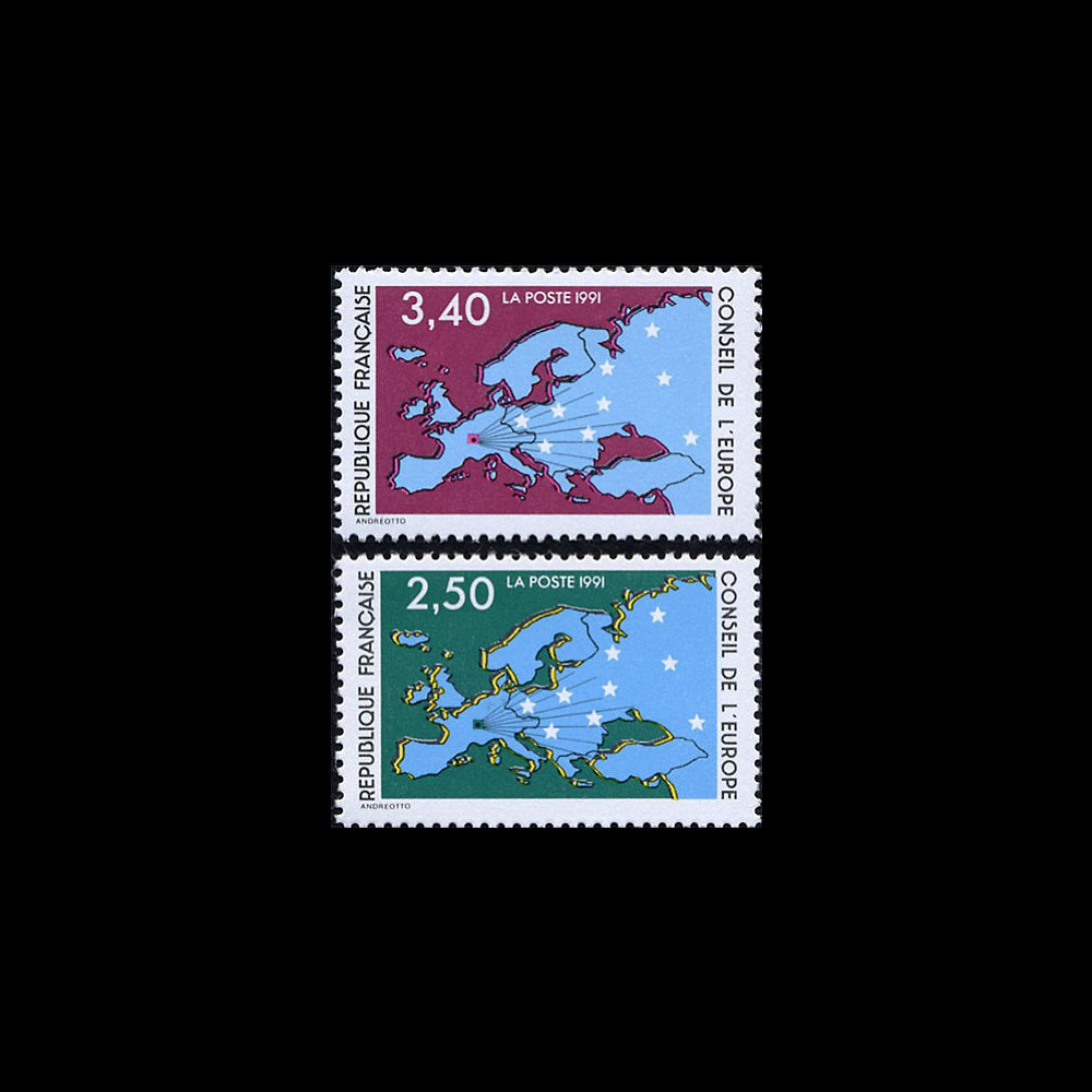 CE42-NF (Y&T 106/107) : 1991 - TP de service du Conseil de l'Europe