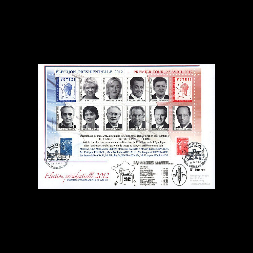 PRES12-8M : France Maxi-FDC "Présidentielle 2012