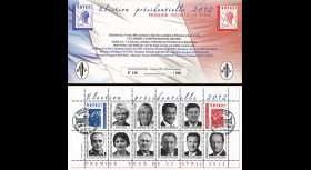 PRES12-7C : France Carnet porte-timbres "Présidentielle 2012