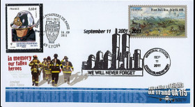 WT11-2 : 2011 - FDC USA-FRANCE "10 ans Attentats 11 Septembre / 1er Jour Pompiers"