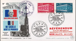 EU56-DG : 1969 - FDC “de Gaulle - Référendum du 27 avril“ - Europa 69 / cachet main