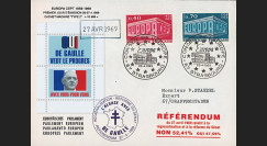 EU56CEO-DG2 : 1969 - Env. à entête PE “de Gaulle - Référendum 27 avril“ cach. machine 2