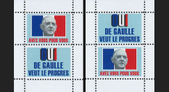 DG69-B1/2 : 1969 - 2 blocs de vign. "OUI de Gaulle veut le progrès" - "Avec vous pour vous"