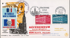 EU58-DG : 1969 - FDC “de Gaulle - Référendum du 27 avril“ - flamme "Foire européenne"