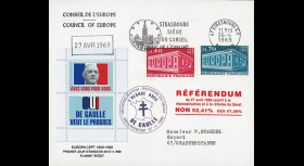 EU57EO-DG1 : 1969 - Env. CE “de Gaulle - Référendum 27 avril“ flamme "Strasbg