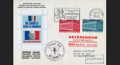 EU59EO-DG2 : 1969 - Env. PE “de Gaulle - Référendum 27 avril“ flamme "Europe Rhénane"