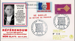 EU61-DG1 : 1969 - FDC “Référendum - de Gaulle se retire du pouvoir“ - Europa 1968