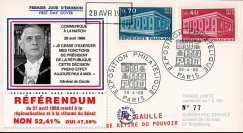 EU61-DG2 : 1969 - FDC “Référendum - de Gaulle se retire du pouvoir“ - Europa 1969