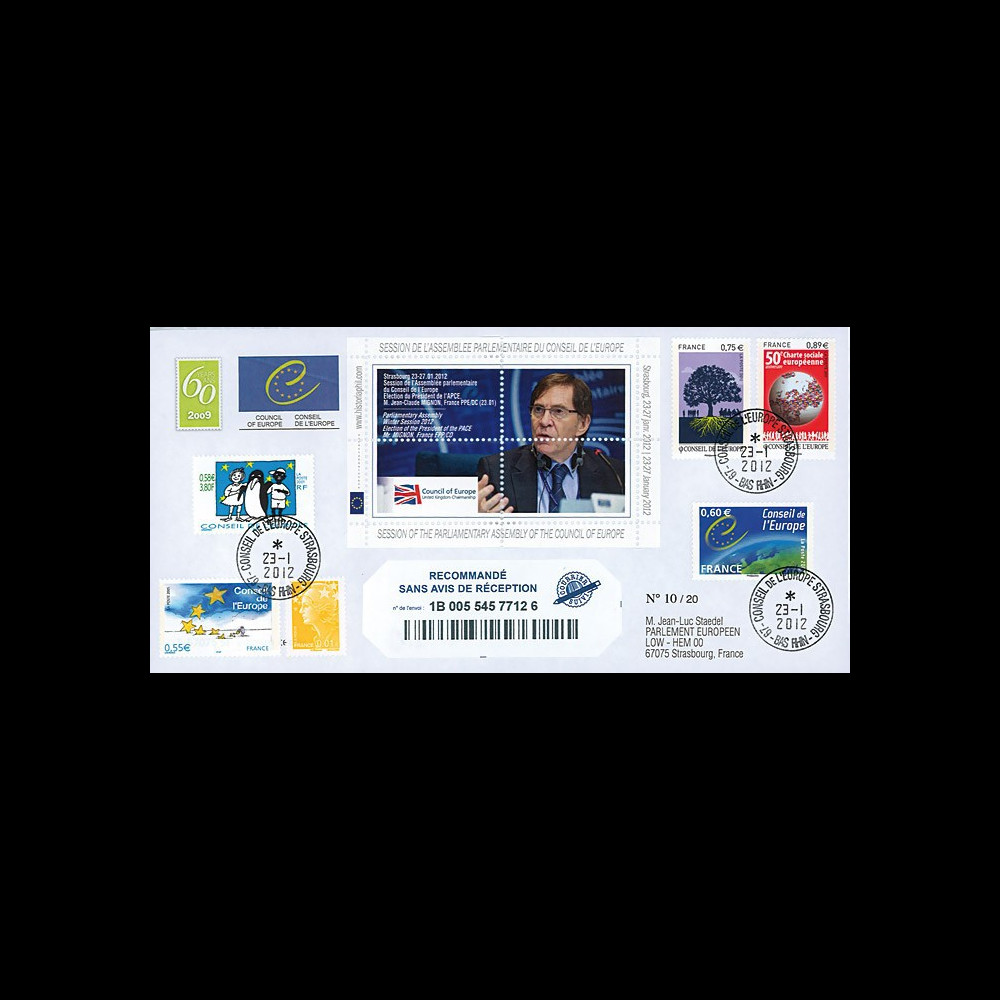 CE63-IAa : 2012 - Env. RECO Conseil Europe "Election Pdt APCE M. MIGNON
