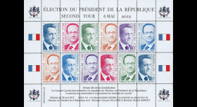 PRES12-10FD : Feuillet 12 vignettes "Présidentielle 2012 - 2e tour / HOLLANDE - SARKOZY"