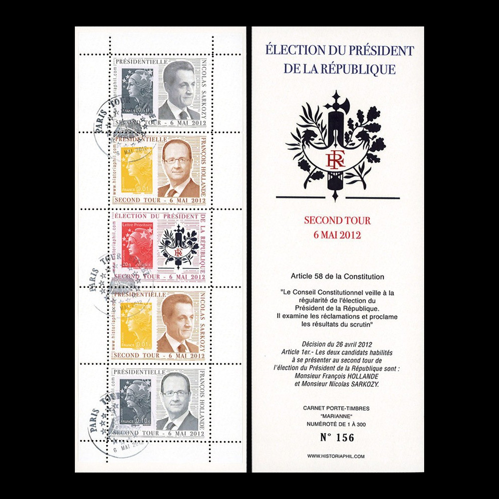 PRES12-9C : France Carnet porte-TP "Présidentielle 2012
