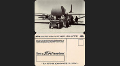 W2-USWB06 : CP Patriotique USA "JEEP Willys dans planeur Waco - BONS D'ARMEMENT FORD 1942"