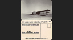 W2-USWB09 : CP Patriotique USA "Planeur Waco CG4 Glider - BONS D'ARMEMENT FORD 1942"