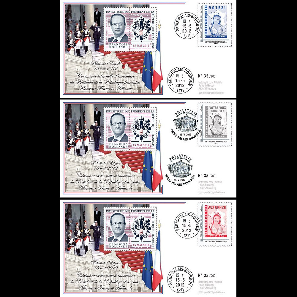 PRES12-14/16 : France série de 3 FDC "Présidentielle 2012