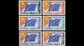 CE15/22-NF (Y&T 30/35) : 1964-71 TP de service du Conseil de l'Europe