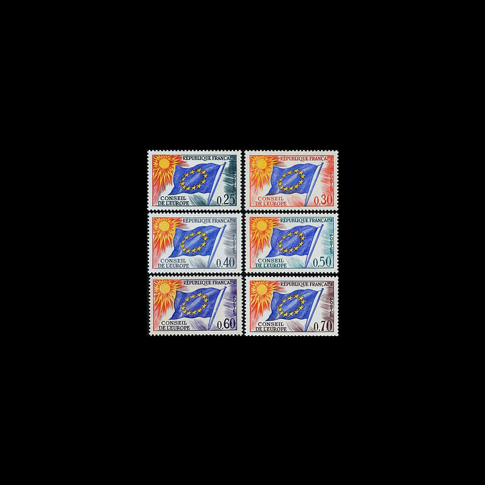 CE15/22-NF (Y&T 30/35) : 1964-71 TP de service du Conseil de l'Europe