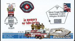 WT11-10 : 2011 - FDC USA-FRANCE "10 ans 11 Septembre - Arlington / 1er Jour Pompiers"
