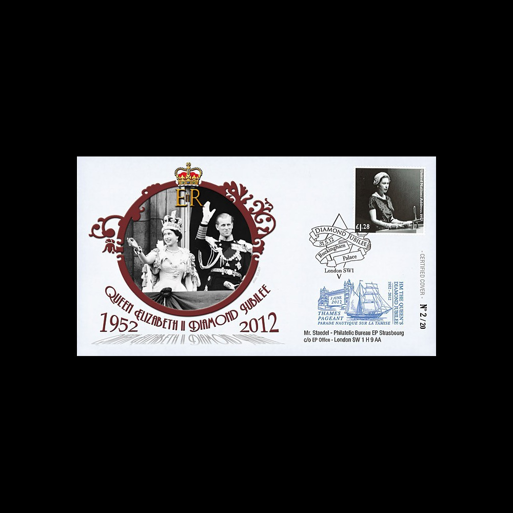 JUB12-2 : 2011 - FDC GB "Jubilé de Diamant de la Reine Elizabeth II" - Buckingham Palace