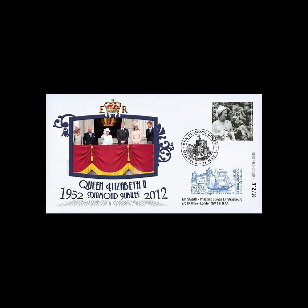 JUB12-3 : 2011 - FDC GDE-BRETAGNE "Jubilé de Diamant de la Reine Elizabeth II" - Windsor