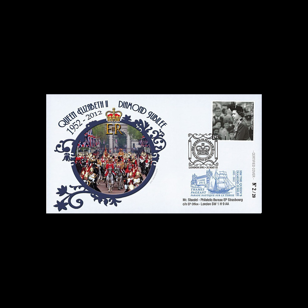 JUB12-6 : 2011 - FDC GDE-BRETAGNE "Jubilé de Diamant de la Reine Elizabeth II" - Londres