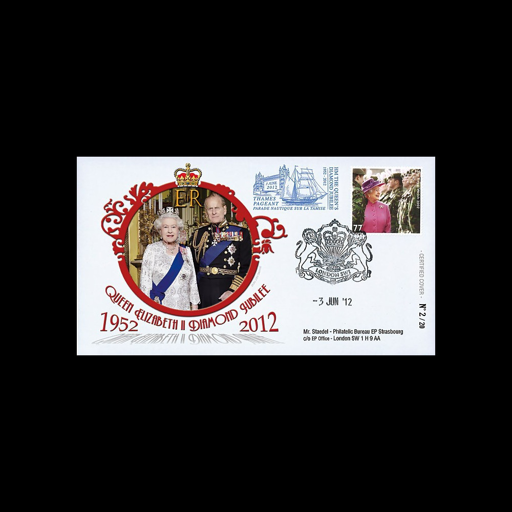 JUB12-7 : 2011 - FDC GDE-BRETAGNE "Jubilé de Diamant de la Reine Elizabeth II" - Londres