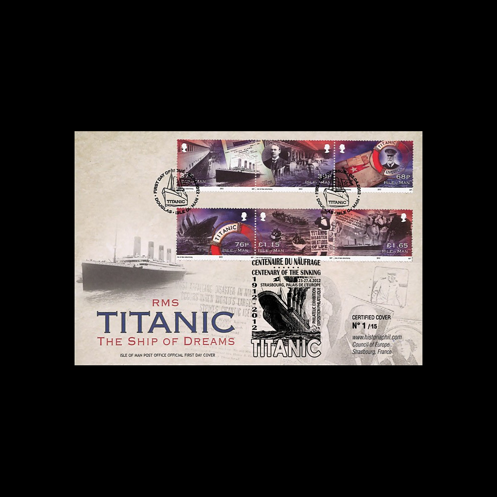 TITA12-IOM : 2012 - ILE DE MAN (GB) FDC 1er Jour "1912-2012 TITA12-IOM : 2012 - ILE DE MAN (GB) FDC 1er Jour "1912-2012