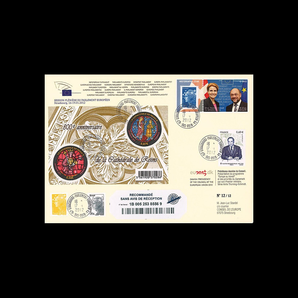 PE612a : 01.2012 - FDC RECO PE "Présidence danoise de l'UE - Mme. Thorning-Schmidt"