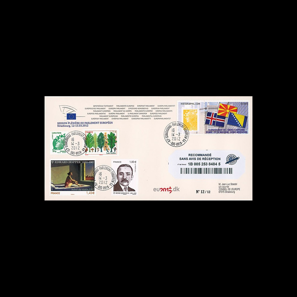 PE618a : 03.2012 - FDC RECO PE "UE : ERY de Macédoine