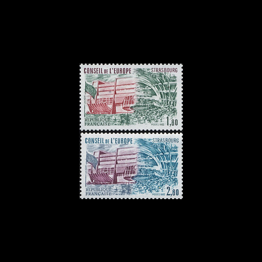 CE33-NF (Y&T 73/74) : 1982 -  TP de service du Conseil de l'Europe