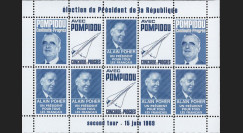 PRES69-BF : 1969 Vign. dentelées "Présidentielle Poher-Pompidou / Concorde" - bleu foncé