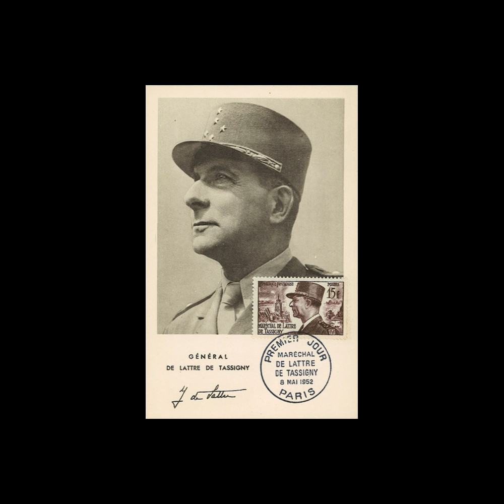 W2-FR920B1 : 1952 - France Carte Maxi "Maréchal De Lattre de Tassigny