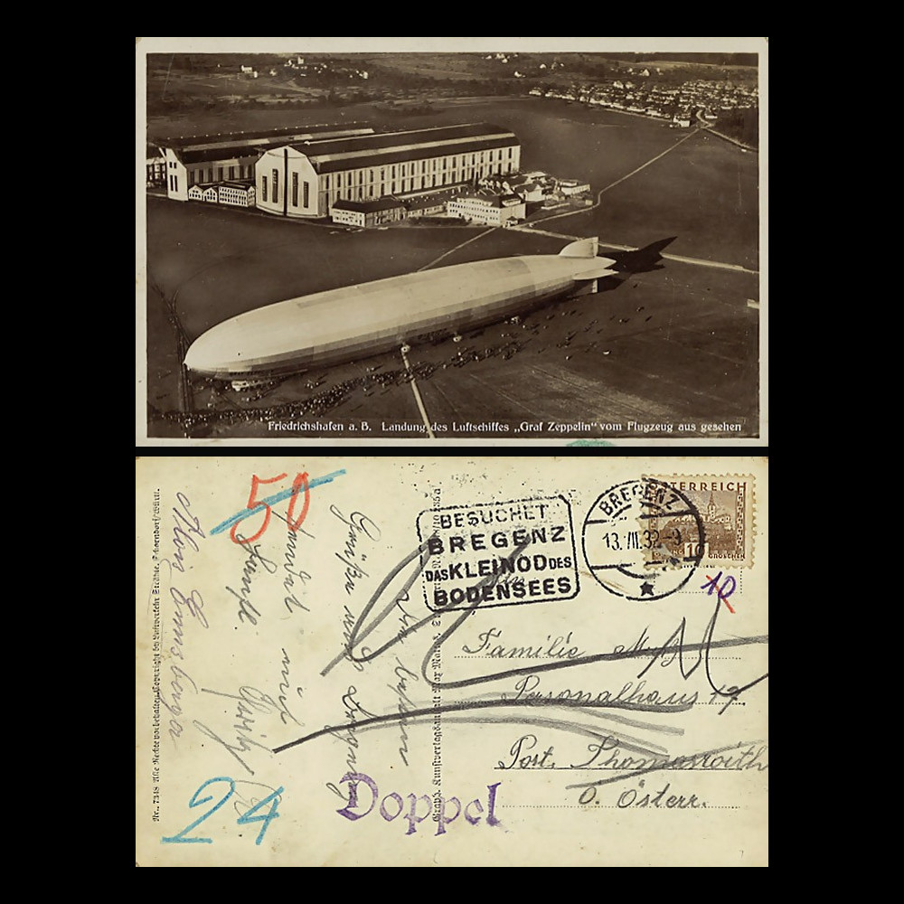 LZ127-061 : 1932 - CP ALLEMAGNE "Atterrissage du Graf Zeppelin LZ127 à Friedrichshafen" LZ127-061 : 1932 - CP ALLEMAGNE "Atterrissage du Graf Zeppelin LZ127 à Friedrichshafen"