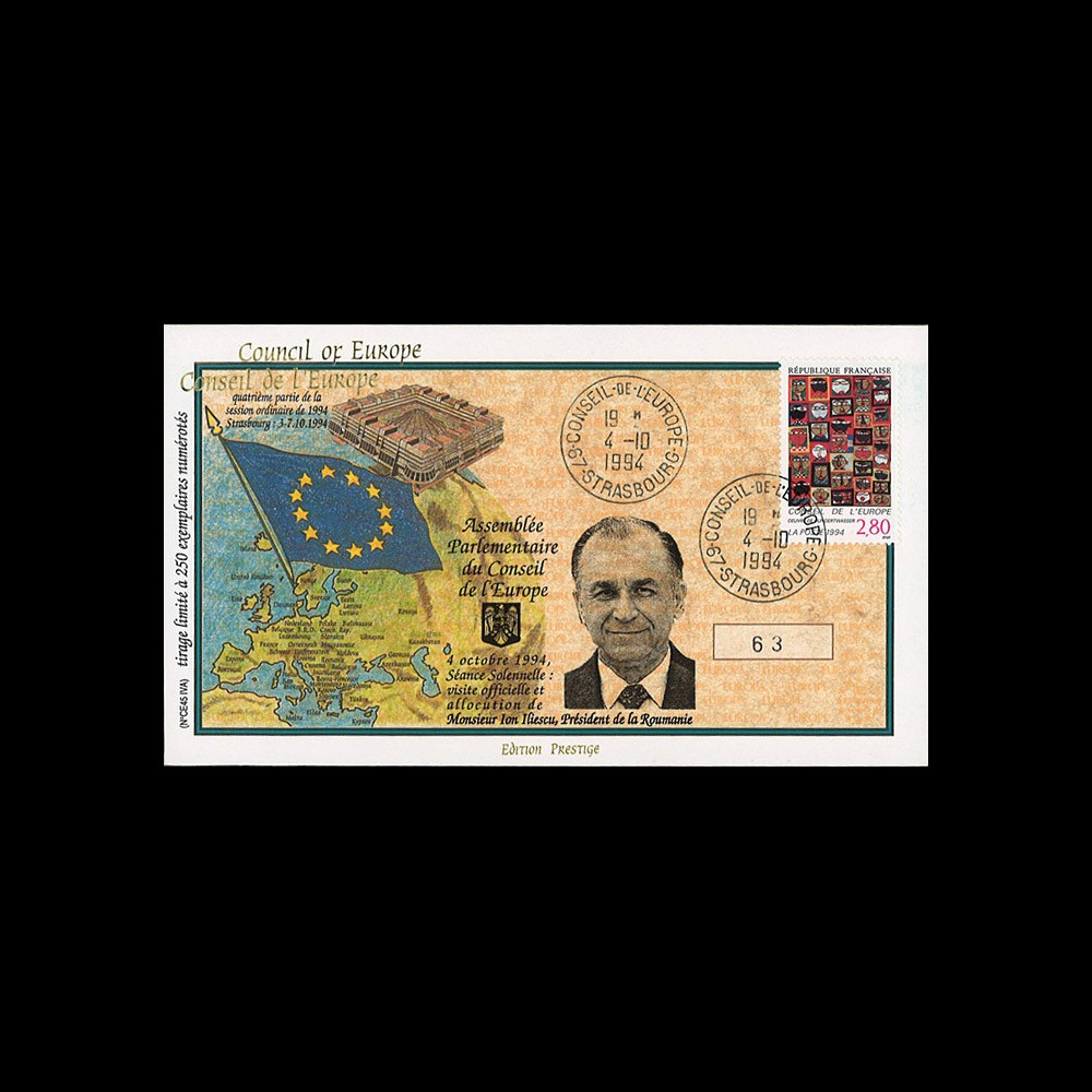 CE45-IVAT3 : 1994 - FDC Conseil Europe "M. Ion ILIESCU